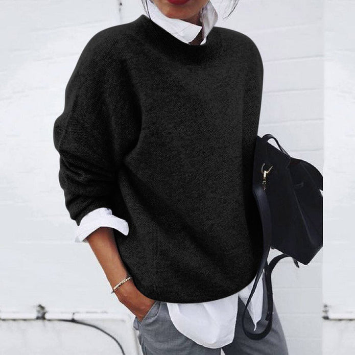 Adelius - Ciepły i przyjemny sweter Sweater Warschau Fashion Czarny S