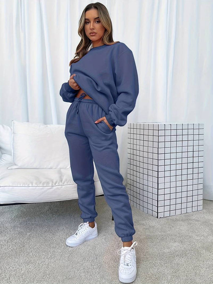 Komfortowy Zestaw Biegowy dla Kobiet Comfort Dames Jogging Set Ensemble Warschau Fashion Granatowy S