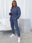 Komfortowy Zestaw Biegowy dla Kobiet Comfort Dames Jogging Set Ensemble Warschau Fashion Granatowy S