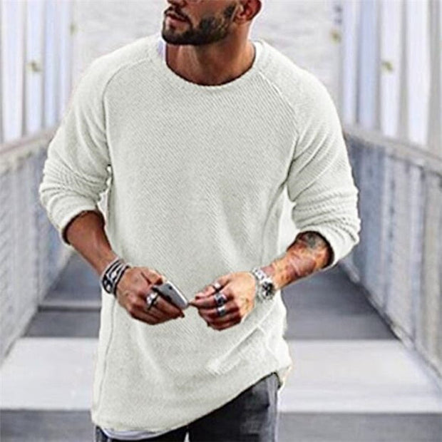 Declan | Elegancki długi sweter męski Men Sweaters Warschau Fashion Biały S