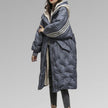 Damska kurtka zimowa puchowa Women's Jacket Warschau Fashion Granatowy S