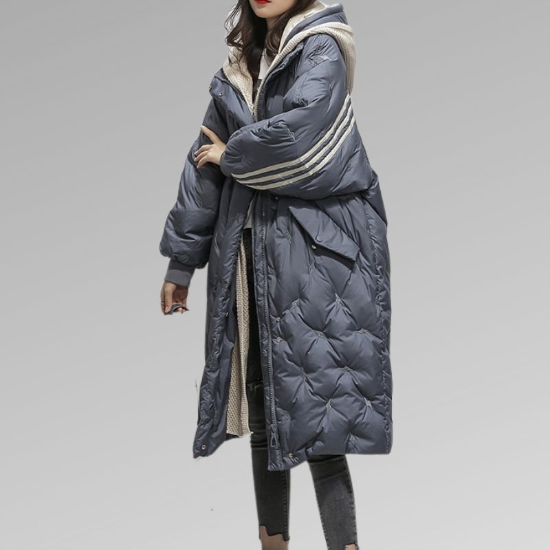 Damska kurtka zimowa puchowa Women's Jacket Warschau Fashion Granatowy S