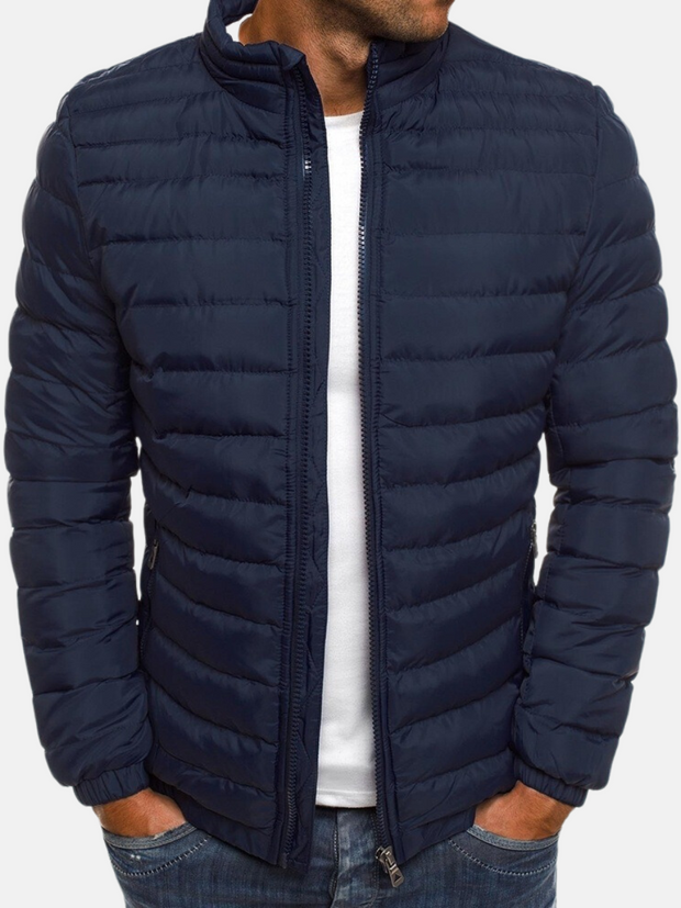 Elegancka pikowana kurtka męska Men Jackets Warschau Fashion Granatowy S