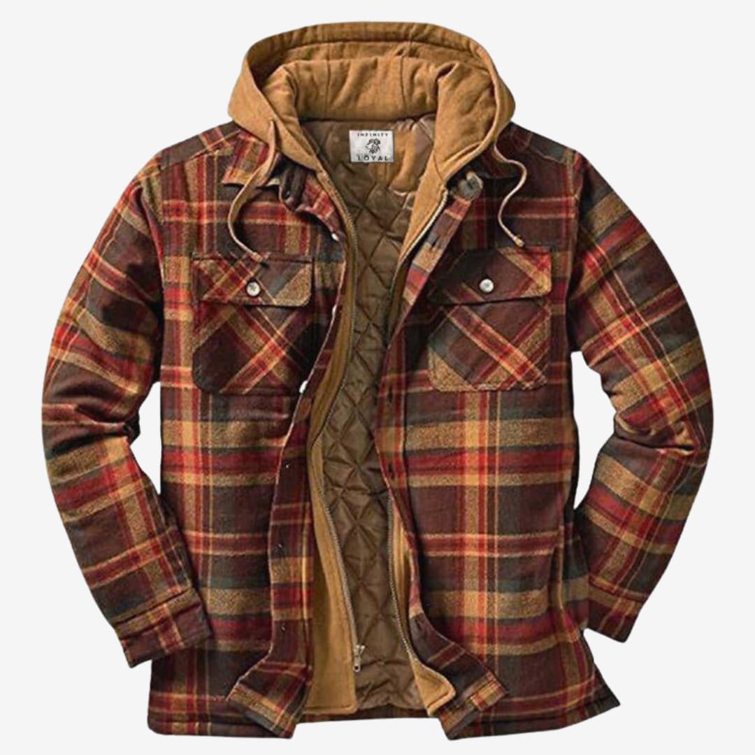 JASPER | Stylowy Płaszcz z Kapturem Jacket Warschau Fashion Brązowy S