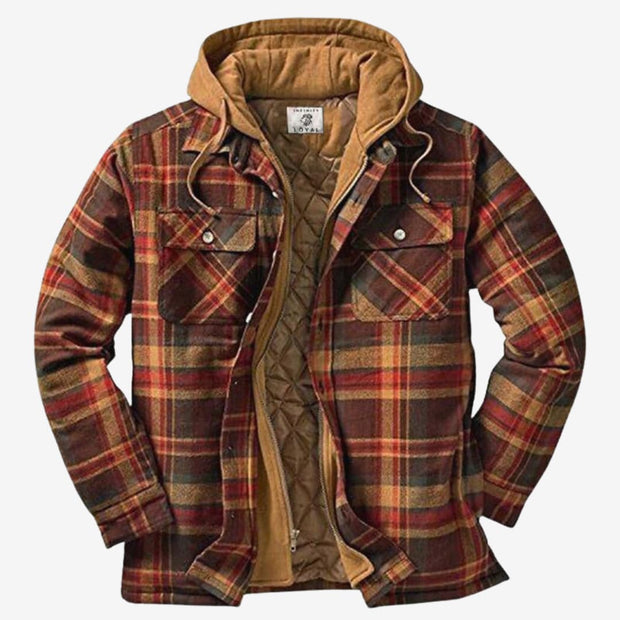 JASPER | Stylowy Płaszcz z Kapturem Jacket Warschau Fashion Brązowy S