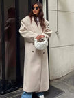 Stylowy Długi Płaszcz Wełniany | Saphira Trench Coat Women Warschau Fashion Beżowy S