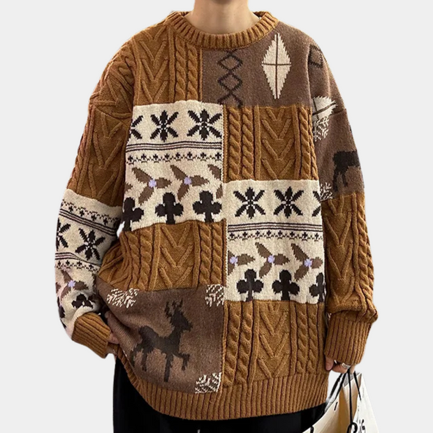 CEDRICK - Męski Wiosenny Sweter w Luźnym Stylu