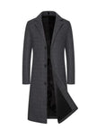Alaricea | Męski Długi Płaszcz Ciepły Men Coat Warschau Fashion Ciemnoszary S