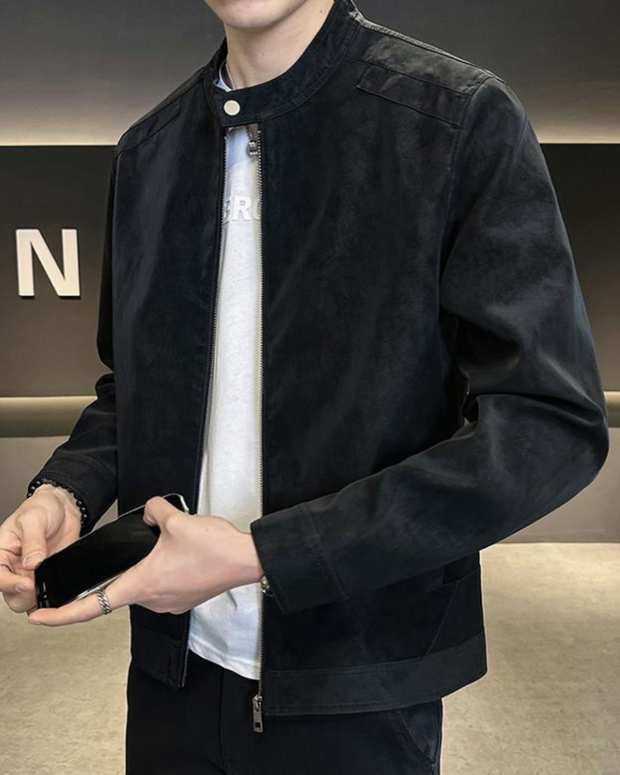 Zamszowa kurtka skórzana Jacket Warschau Fashion