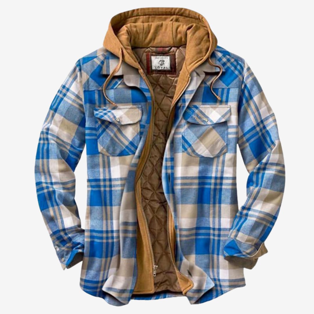 JASPER | Stylowy Płaszcz z Kapturem Jacket Warschau Fashion Jasnoniebieski S