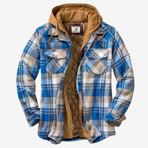 JASPER | Stylowy Płaszcz z Kapturem Jacket Warschau Fashion Jasnoniebieski S