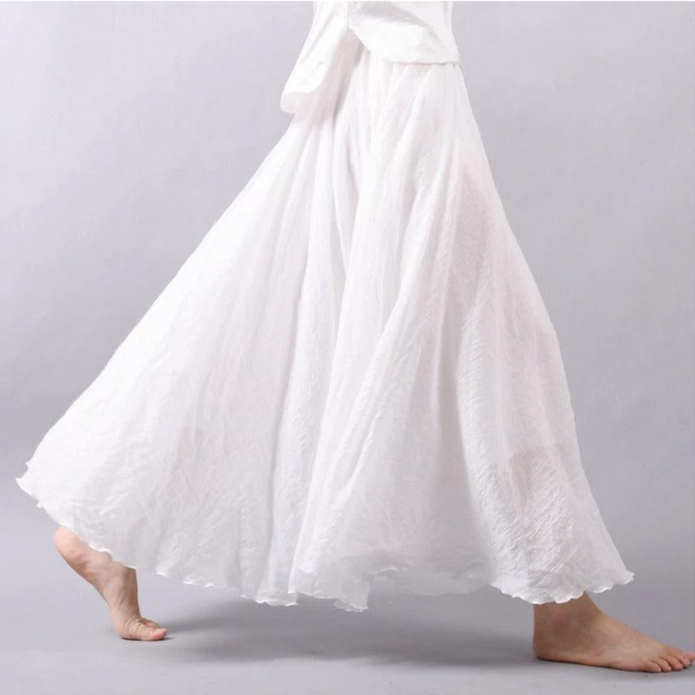 Boho Luźna Faltowana Spódnica Damska