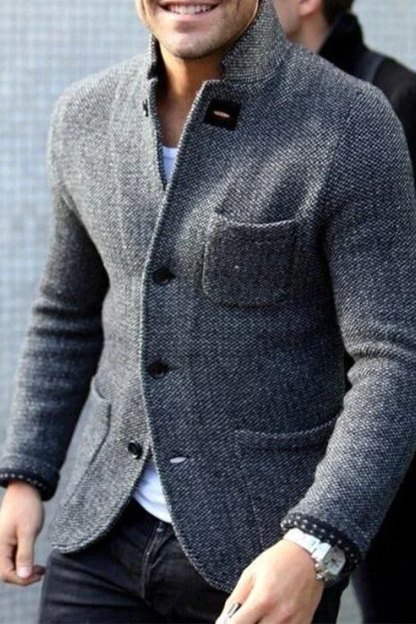 Wolfhart | Nowoczesny Męski Płaszcz Puchowy z Bawełny Men Coat Warschau Fashion Szary XS