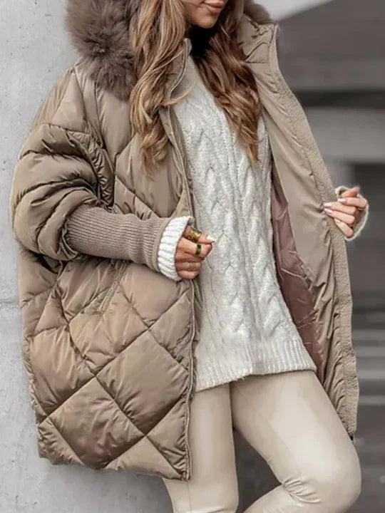 Zimowa kurtka damska | Luźny fason, zamek błyskawiczny Women's Jacket Warschau Fashion Khaki S