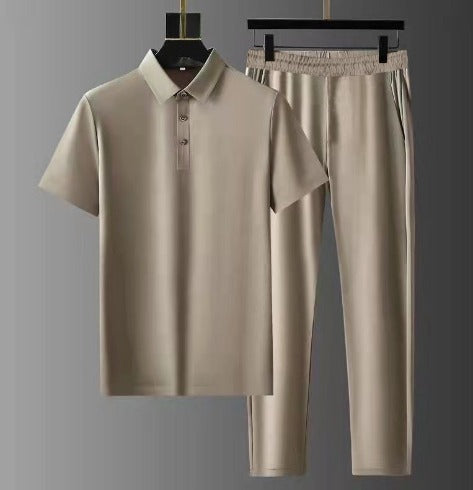 Kieran | Elegancki Zestaw Męski Men Set Warschau Fashion Khaki M