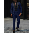 Elegancki Męski Slim Fit 2-częściowy Garnitur dla Gości Weselnych