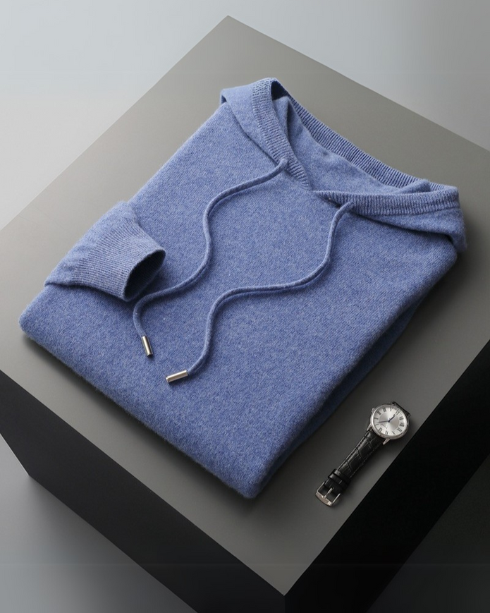 100% Kaszmirowa Hoodie z Kapturem