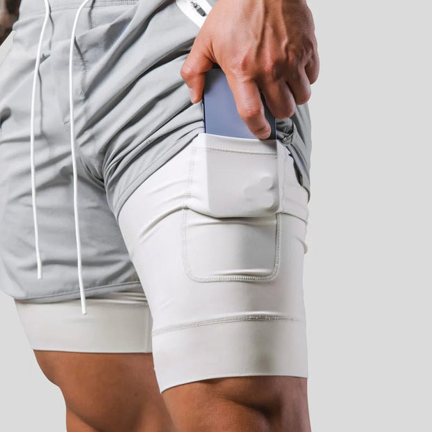 2 w 1 Męskie Szorty Sportowe i Treningowe Men Shorts Warschau Fashion
