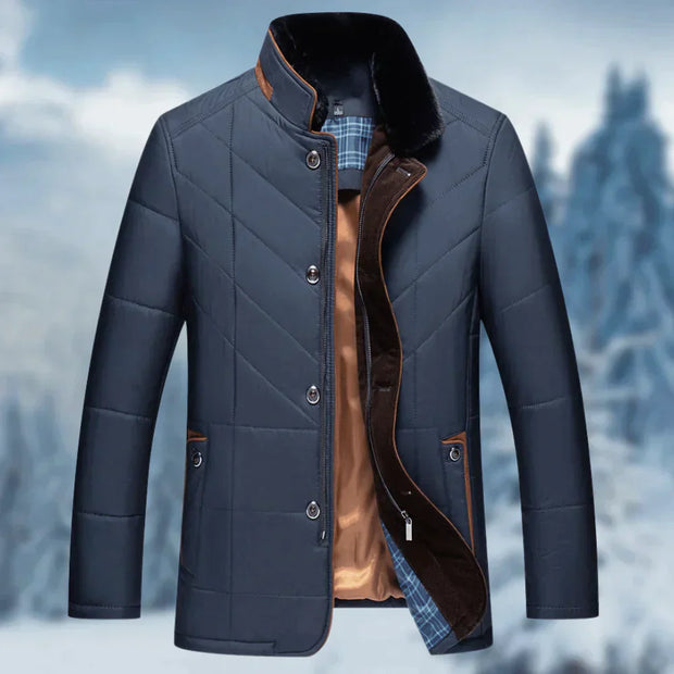 Ewaldin | Męska Kurtka Zimowa | Ciepła i Stylowa Men Jackets Warschau Fashion Niebieski S