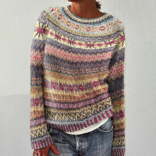 Mila | Sweter inspirowany stylem retro Sweater Warschau Fashion Beżowy S