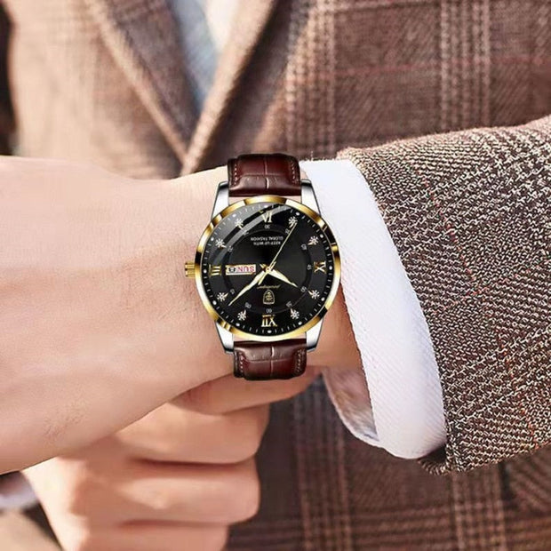 Wodoodporny świecący męski zegarek na rękę Men Accessories Warschau Fashion