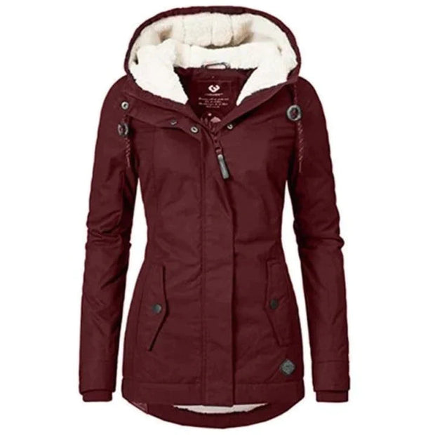 ARMINA - Zimowa Kurtka Damska Women Winter Jacket Warschau Fashion Czerwony S