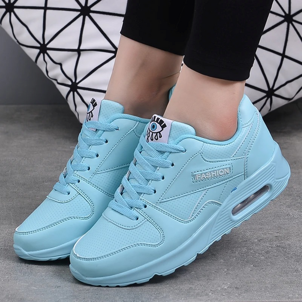Lekkie i Miękkie Ortopedyczne Buty Skórzane Kobiet, Kolor Różowy, Styl Sportowy Shoes Warschau Fashion Niebieski 35