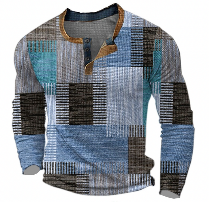 Hamish | Stylowy sweter w waflowym wzorze Men Sweaters Warschau Fashion Niebieski S