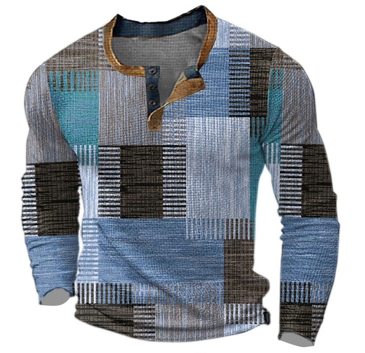 Hamish | Stylowy sweter w waflowym wzorze Men Sweaters Warschau Fashion Niebieski S