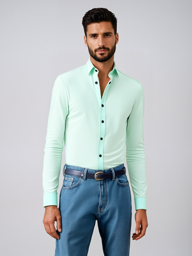 Biznesowa Elegancja - Super Elastyczna Koszula dla Mężczyzn Shirts Warschau Fashion Jasnozielony S