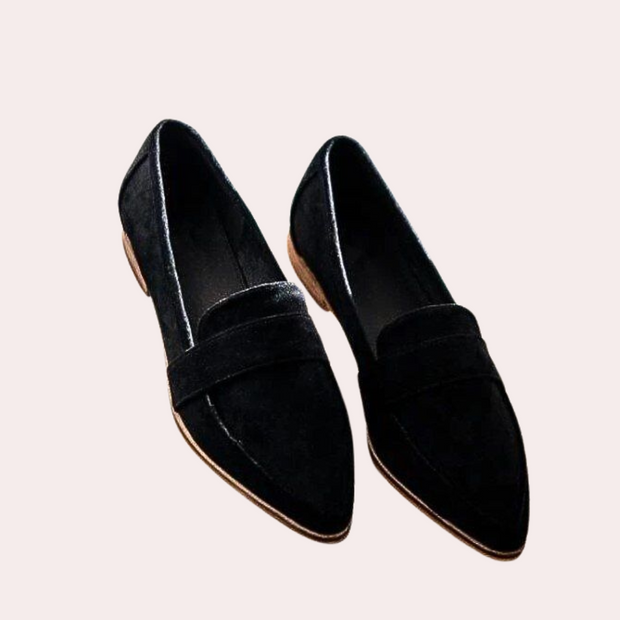 Damskie Całoroczne Mokasyny Zamszowe SoftStep z Ostro Zakończonym Noskiem Shoes Women Warschau Fashion Czarny 35