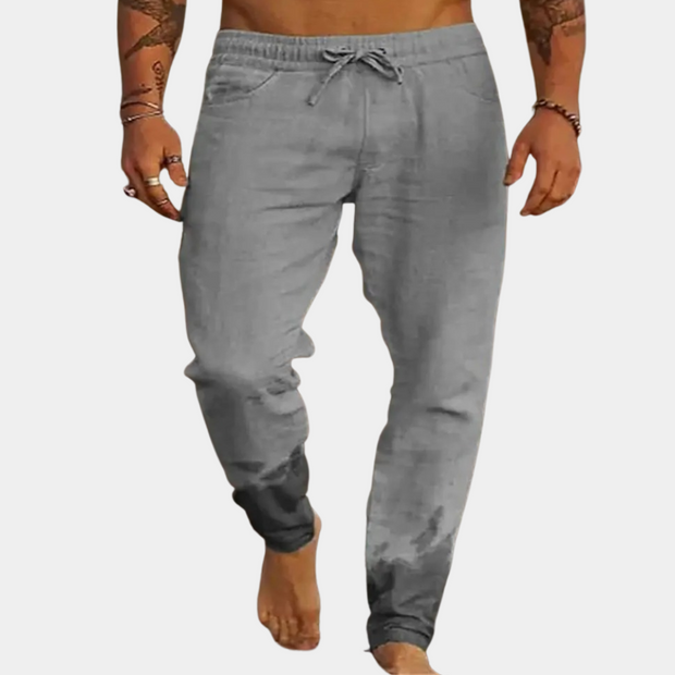 Maiko - Męskie Luźne Spodnie na Lato Men Pants Joggers All-year Warschau Fashion Szary S