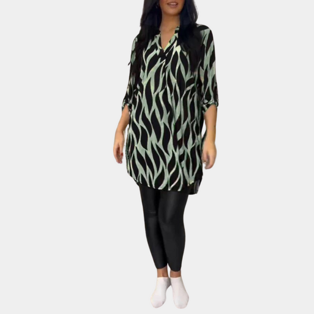 Andi - Wygodna i odprężająca letnia sukienka damska Women Tunic Abstract All-year Warschau Fashion Zielony S