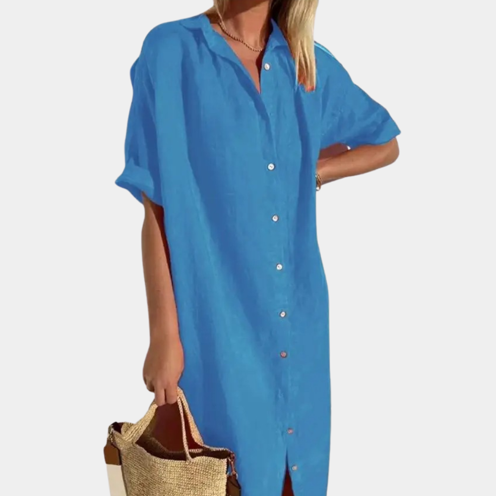 Nienke - Letnia sukienka koszulowa dla kobiet w stylu casual