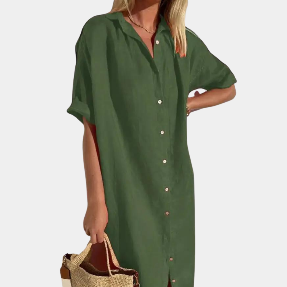 Nienke - Letnia sukienka koszulowa dla kobiet w stylu casual