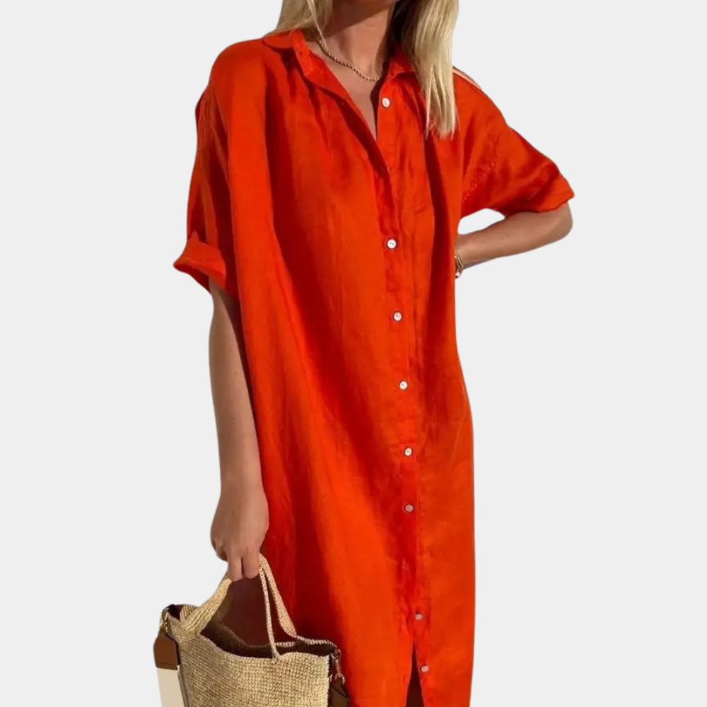 Nienke - Letnia sukienka koszulowa dla kobiet w stylu casual
