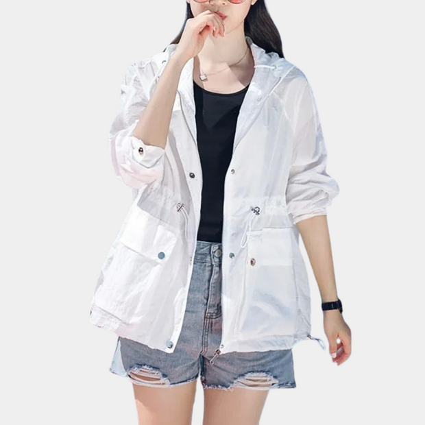 Kamilah - Lekka kurtka na wiosnę i lato dla kobiet Women Jacket Anorak Fall Warschau Fashion Biały M