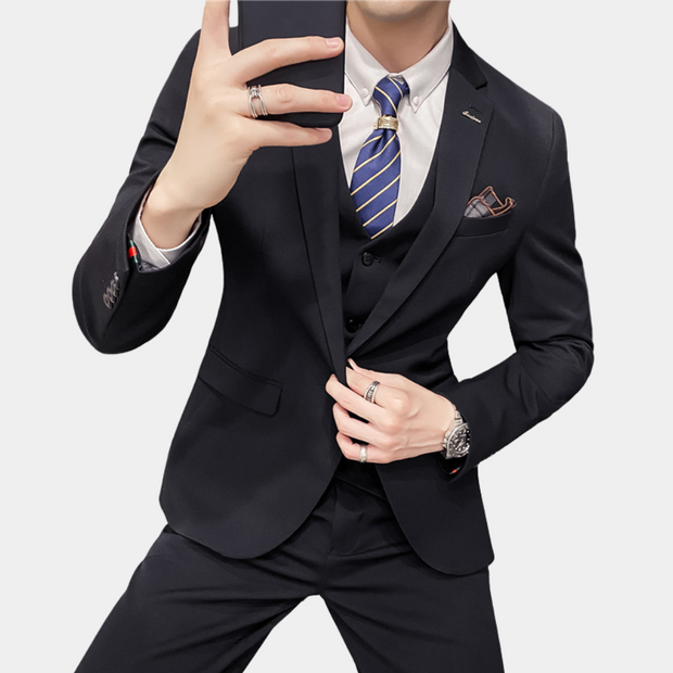 Klasyczny Męski Garnitur Weselny 3-częściowy Men Set Warschau Fashion