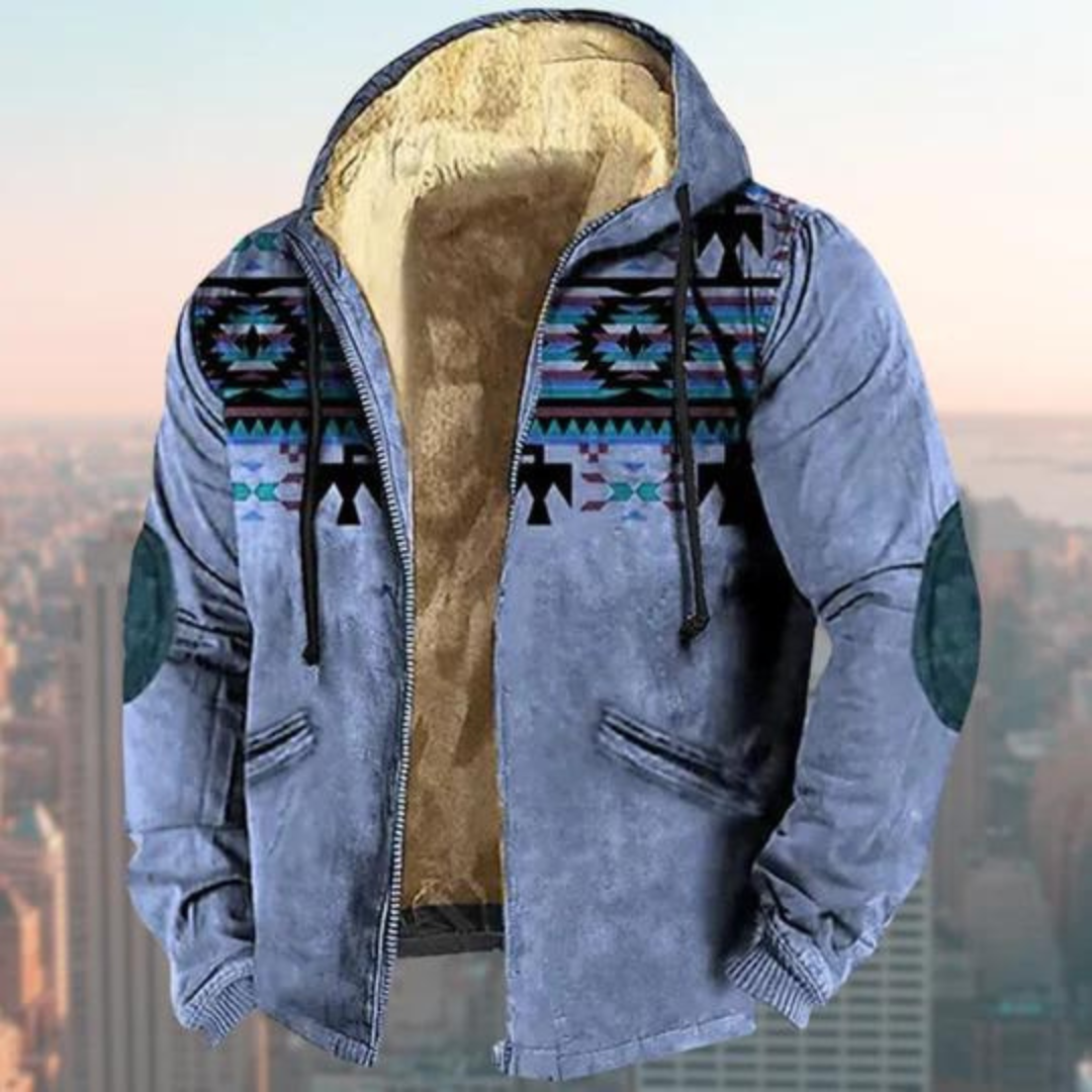Claus - Męska Letnia Kurtka z Kapturem Fashion Men Jacket Bomber Fall Warschau Fashion Niebieski S