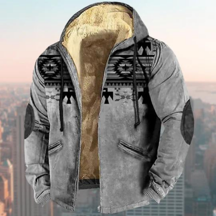 Claus - Męska Letnia Kurtka z Kapturem Fashion Men Jacket Bomber Fall Warschau Fashion Szary S