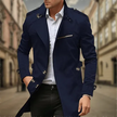 Cayseon | Męski Dwurzędowy Trench Coat Men Coat Warschau Fashion Ciemny Niebieski M