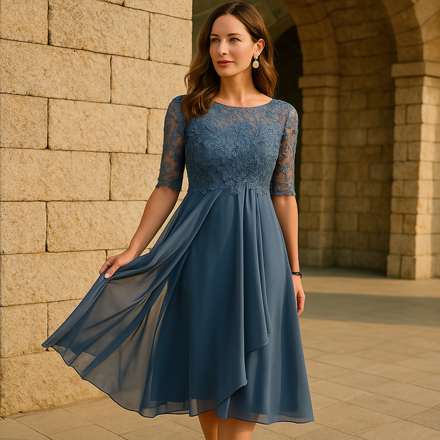 Jara - Elegancka i komfortowa Sukienka Magnifique Dresses Warschau Fashion Niebieski S