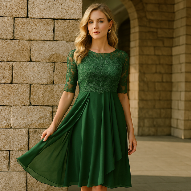 Jara - Elegancka i komfortowa Sukienka Magnifique Dresses Warschau Fashion Zielony Xs