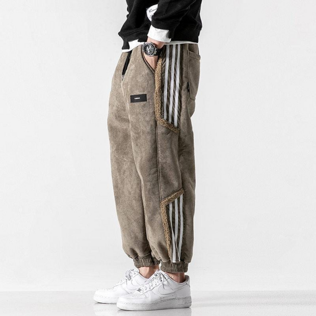 Męskie Wygodne Spodnie Jogger Sportowe Luźne Men Pants Warschau Fashion Brązowy S