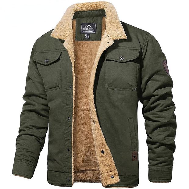 DIRK - Męska kurtka Vintage Bombardier Men Winter Jacket Warschau Fashion Kolor oliwkowy M