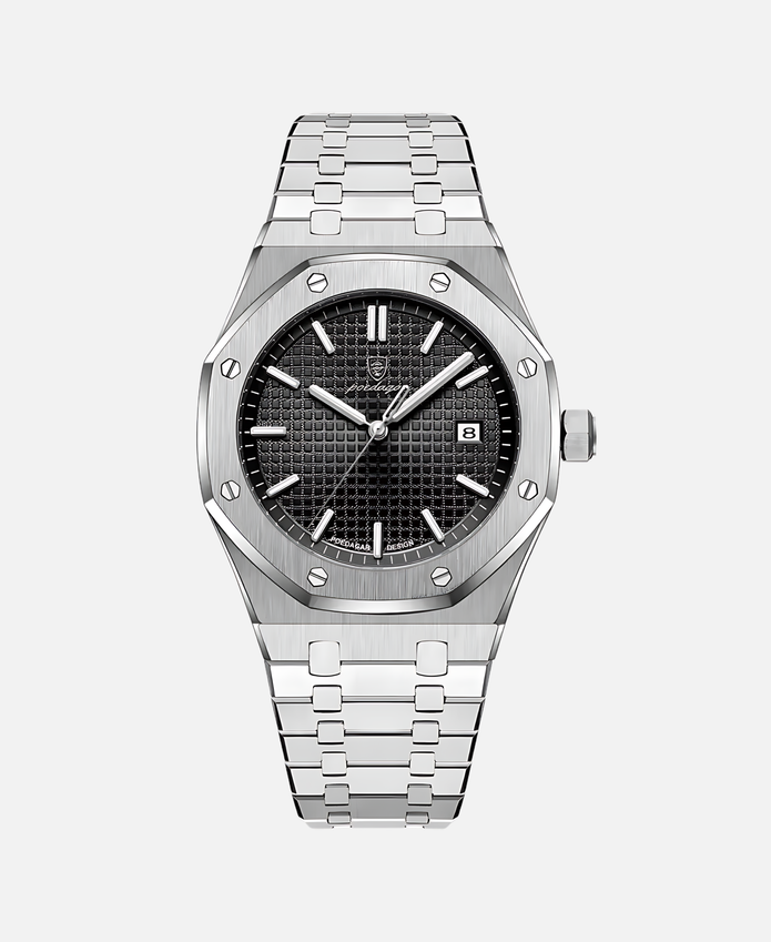 Elegancki męski zegarek 41mm z stalową kopertą