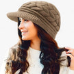 Halinka | Damska dzianinowa zimowa Czapki zimowe Warschau Fashion Brązowy