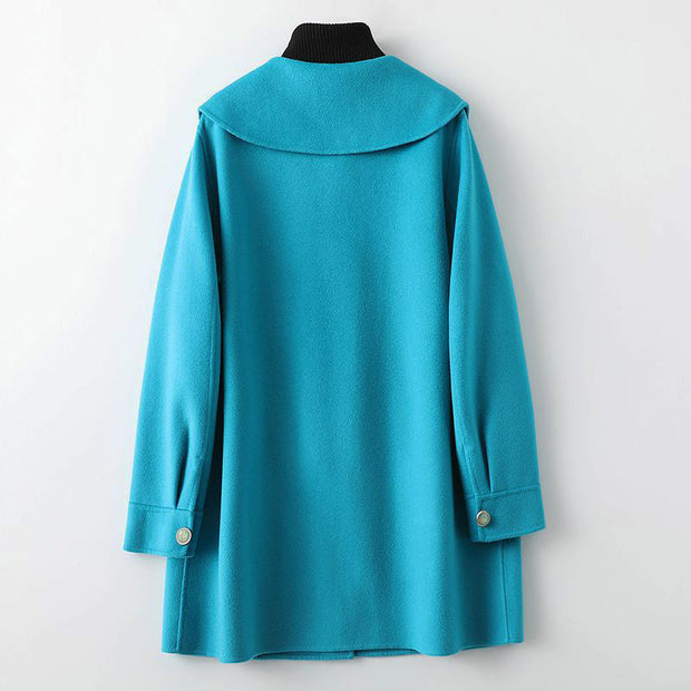 Damski Dwustronny Płaszcz Wełniany 0