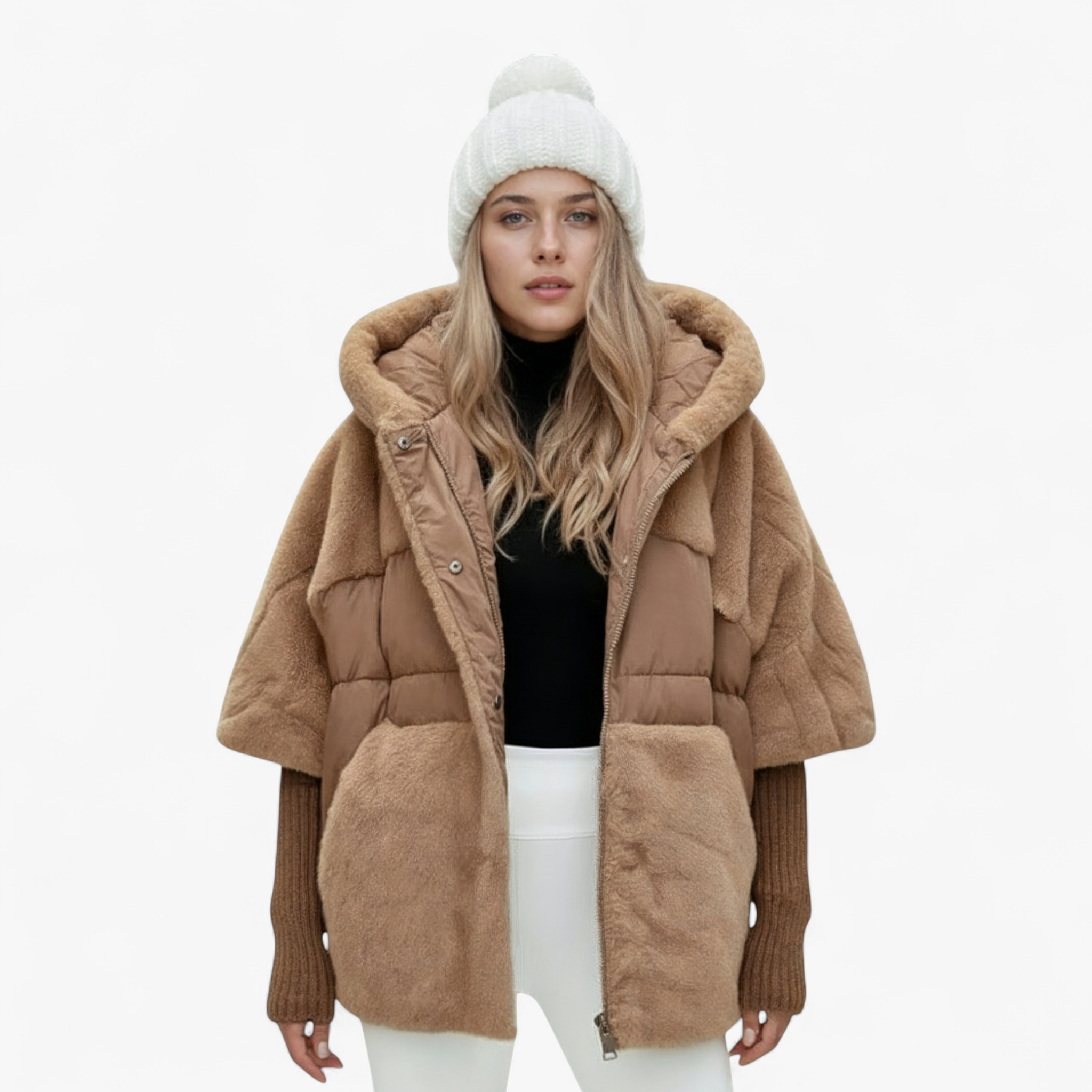 Damski Płaszcz Zimowy Oversize z Kapturem Kurtki i płaszcze damskie Warschau Fashion