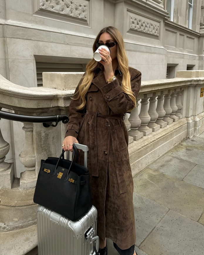 Zamszowa zimowa trencz dla kobiet Trench coat Warschau Fashion